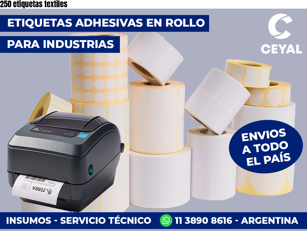 250 etiquetas textiles