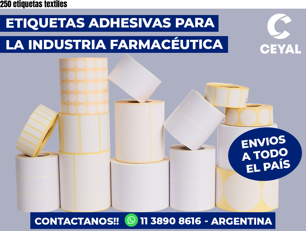 250 etiquetas textiles
