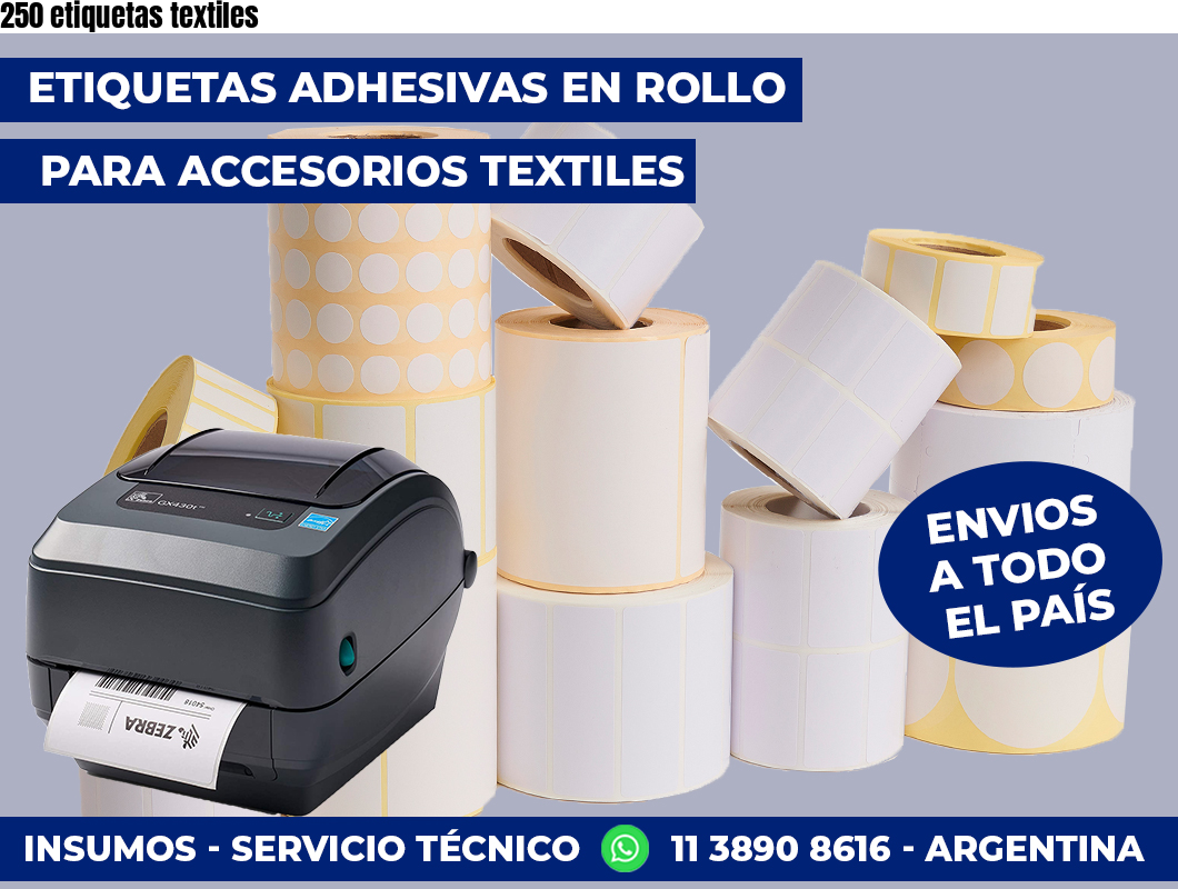 250 etiquetas textiles