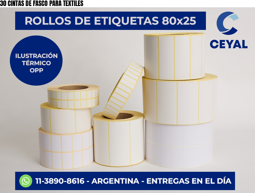 30 CINTAS DE FASCO PARA TEXTILES