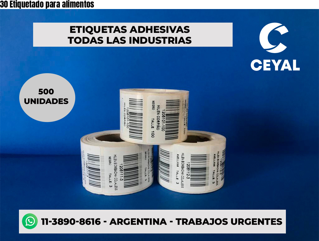 30 Etiquetado para alimentos