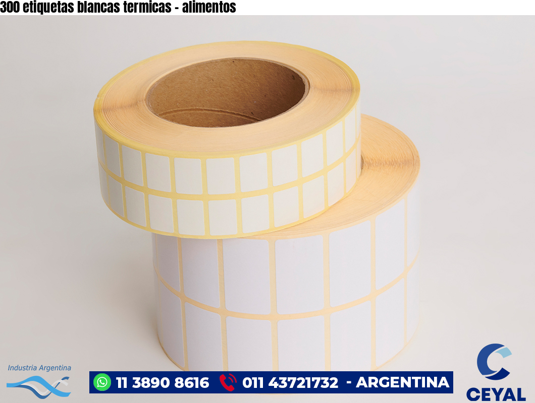 300 etiquetas blancas termicas – alimentos