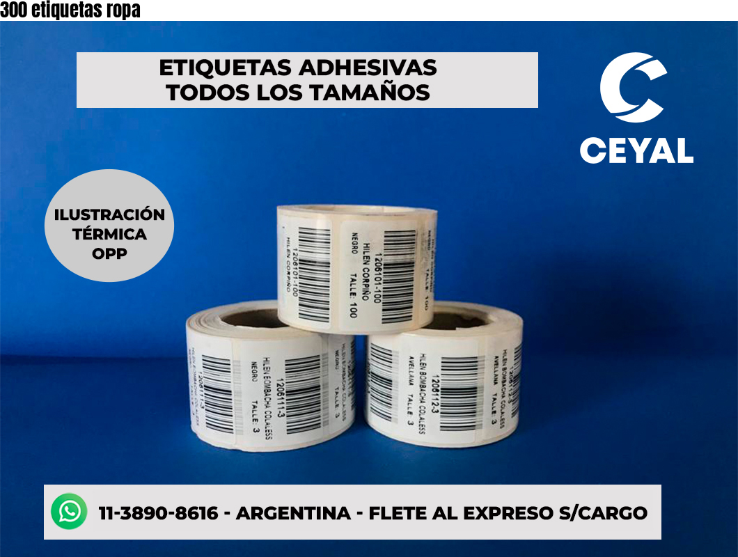 300 etiquetas ropa