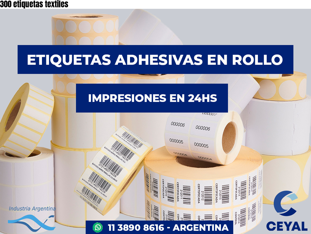 300 etiquetas textiles