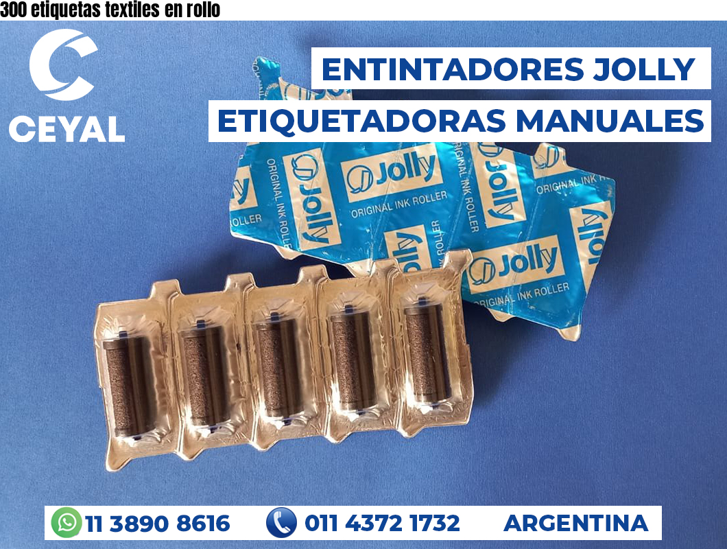 300 etiquetas textiles en rollo