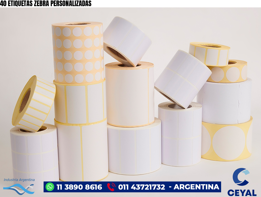 40 ETIQUETAS ZEBRA PERSONALIZADAS