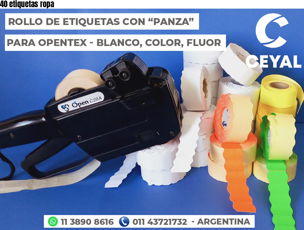 40 etiquetas ropa