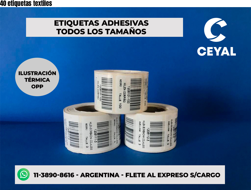 40 etiquetas textiles