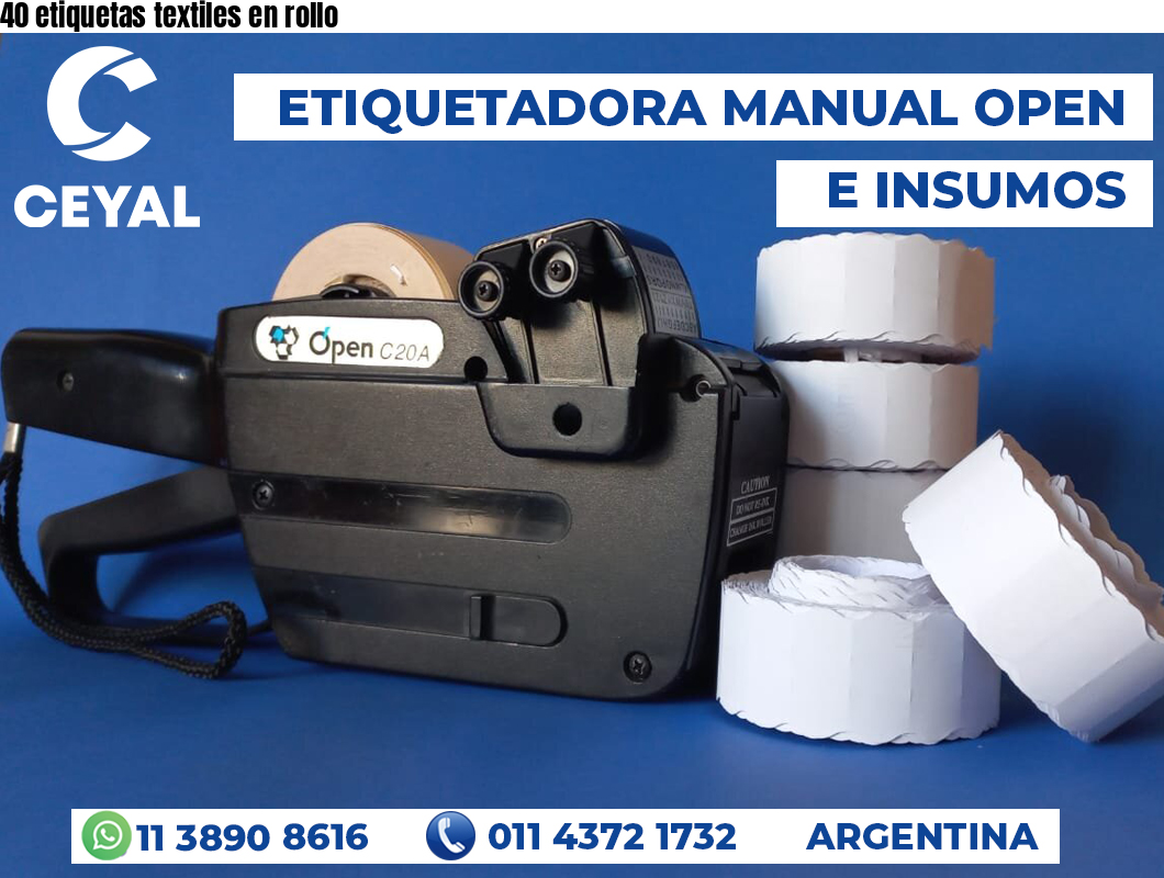 40 etiquetas textiles en rollo