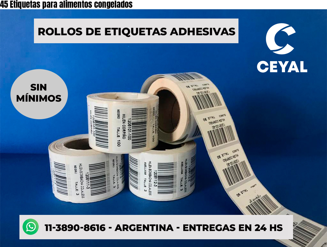 45 Etiquetas para alimentos congelados