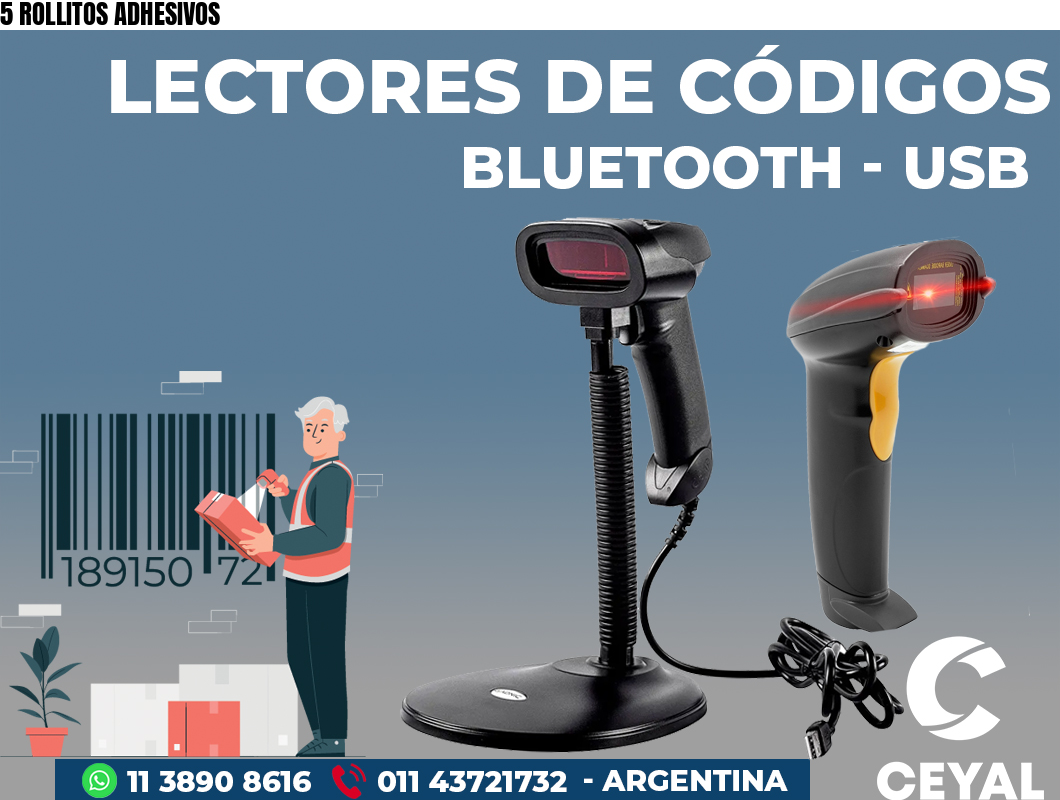 5 ROLLITOS ADHESIVOS
