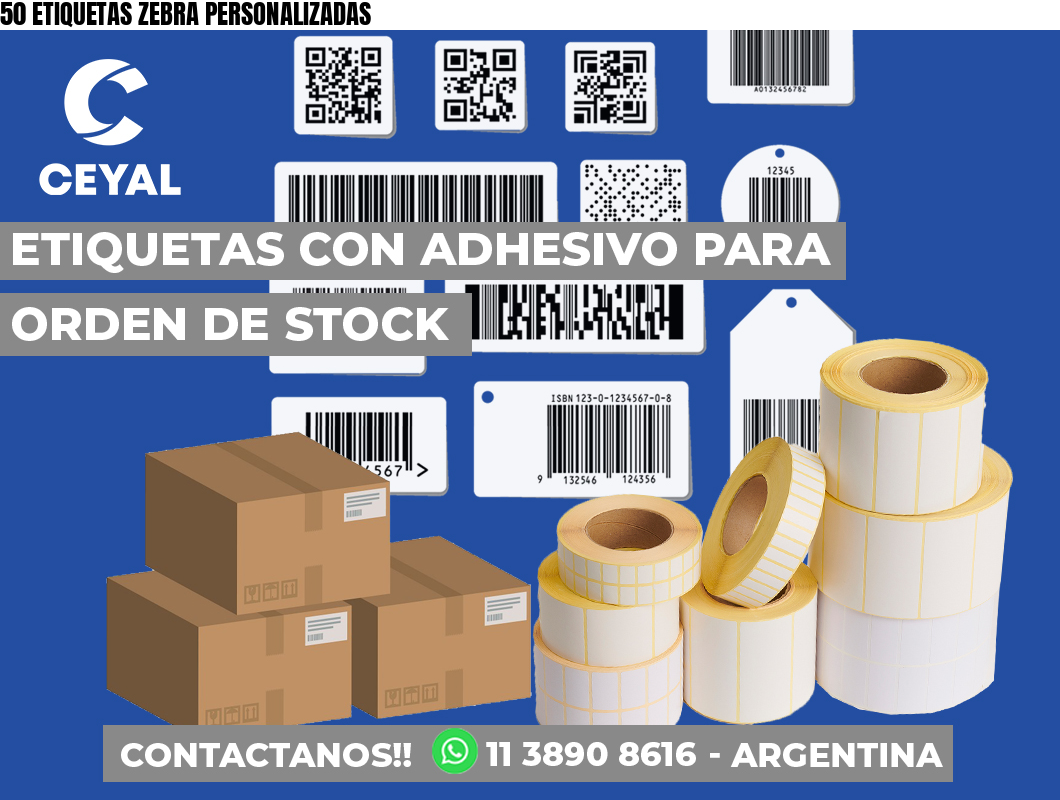 50 ETIQUETAS ZEBRA PERSONALIZADAS