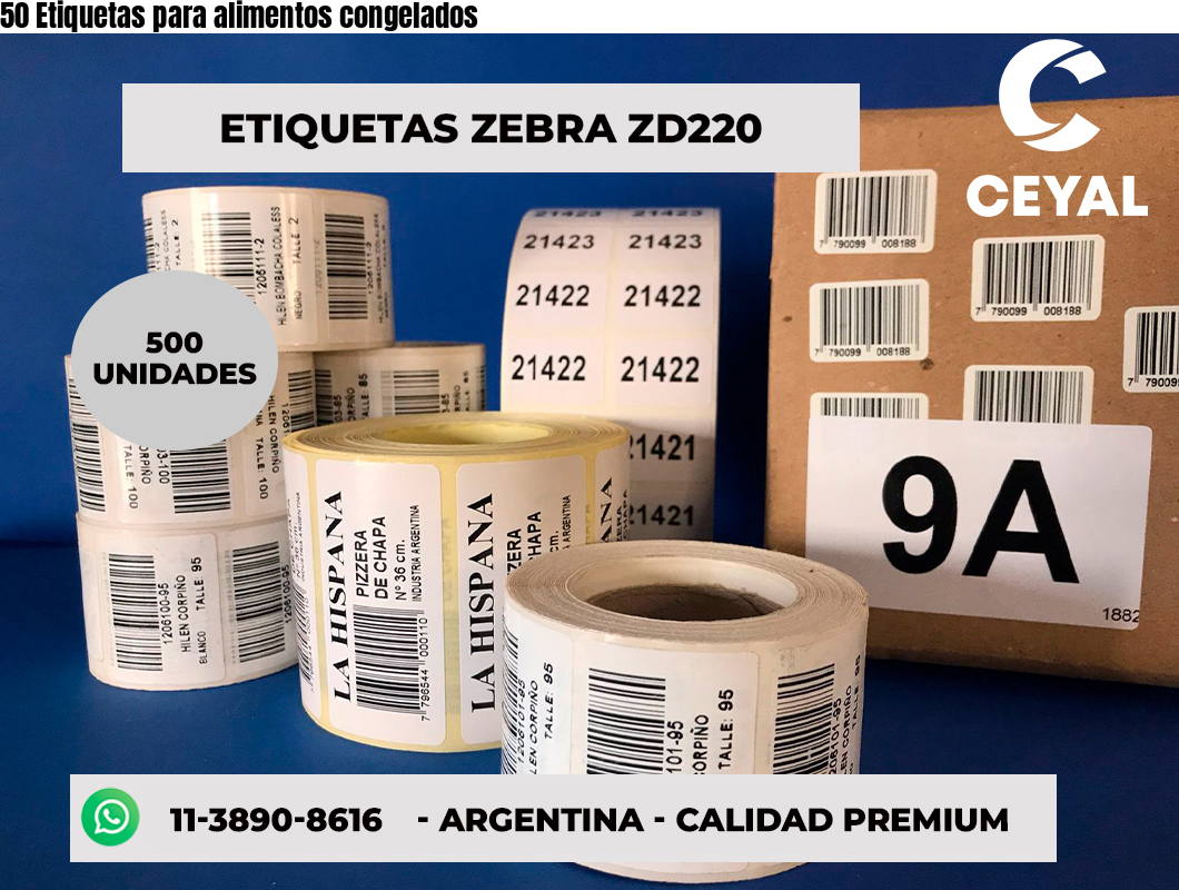 50 Etiquetas para alimentos congelados