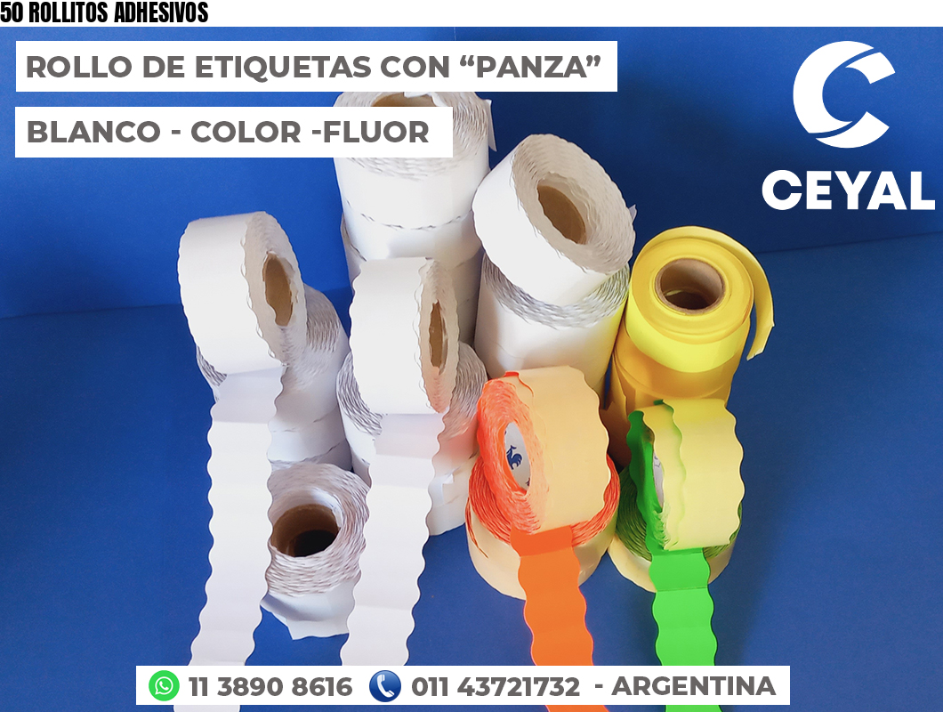 50 ROLLITOS ADHESIVOS
