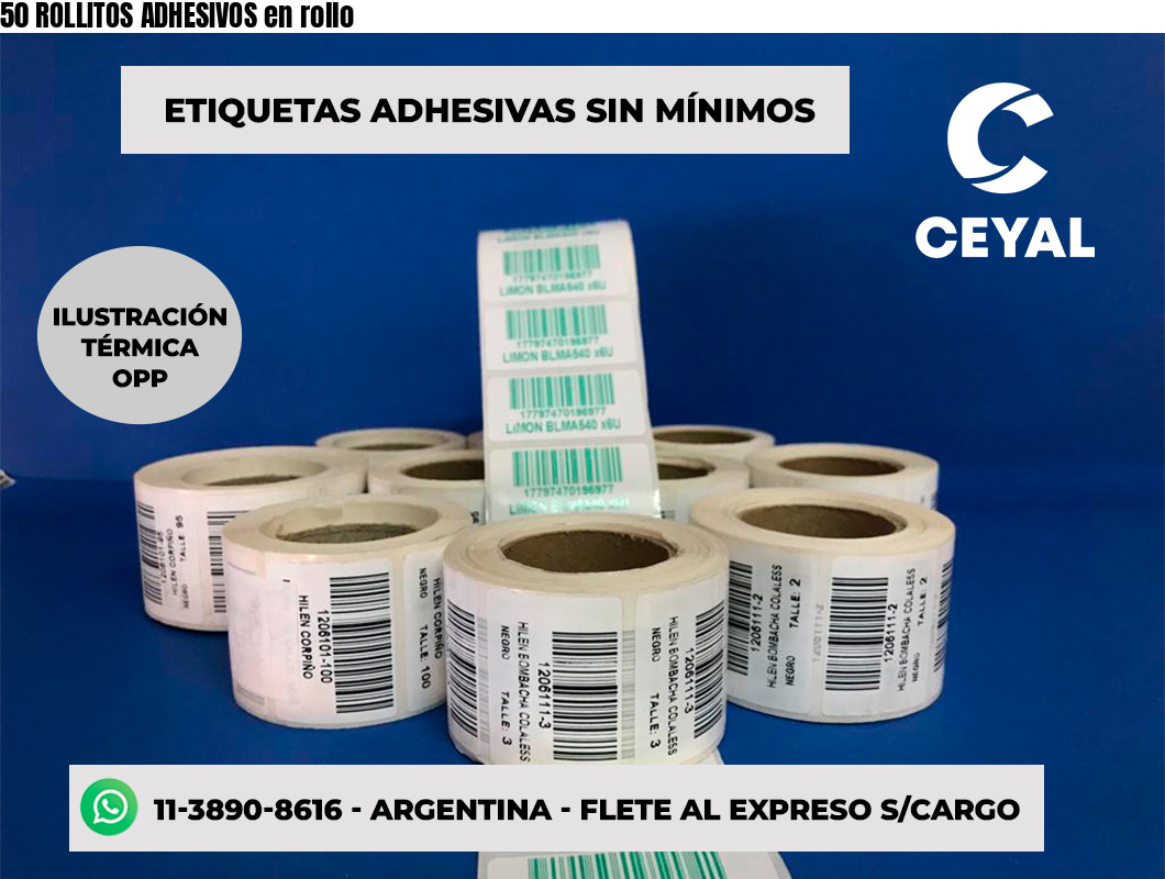 50 ROLLITOS ADHESIVOS en rollo