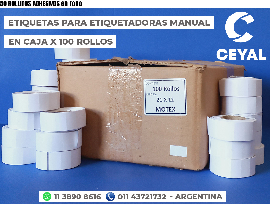 50 ROLLITOS ADHESIVOS en rollo