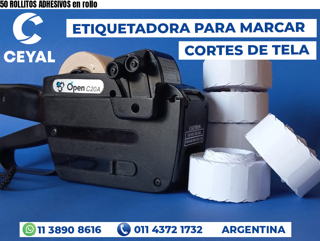 50 ROLLITOS ADHESIVOS en rollo