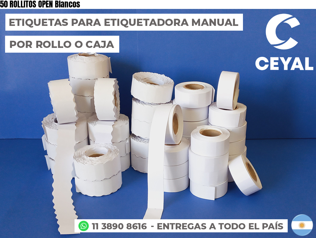 50 ROLLITOS OPEN Blancos