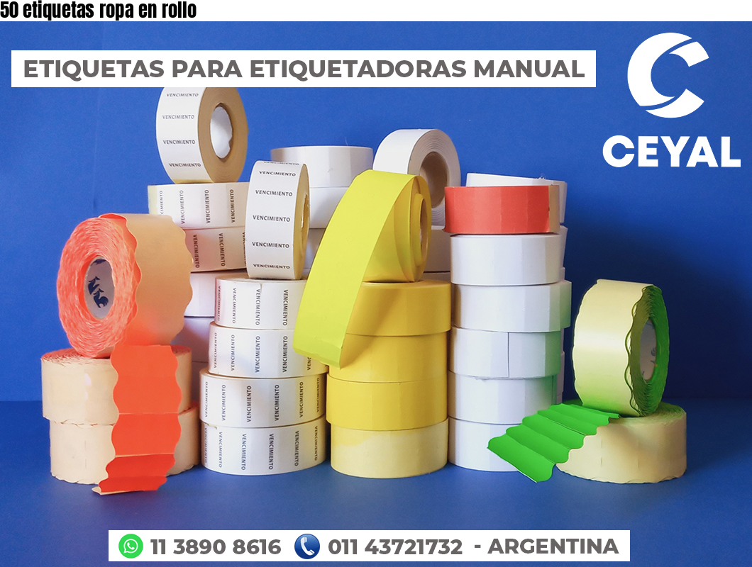 50 etiquetas ropa en rollo
