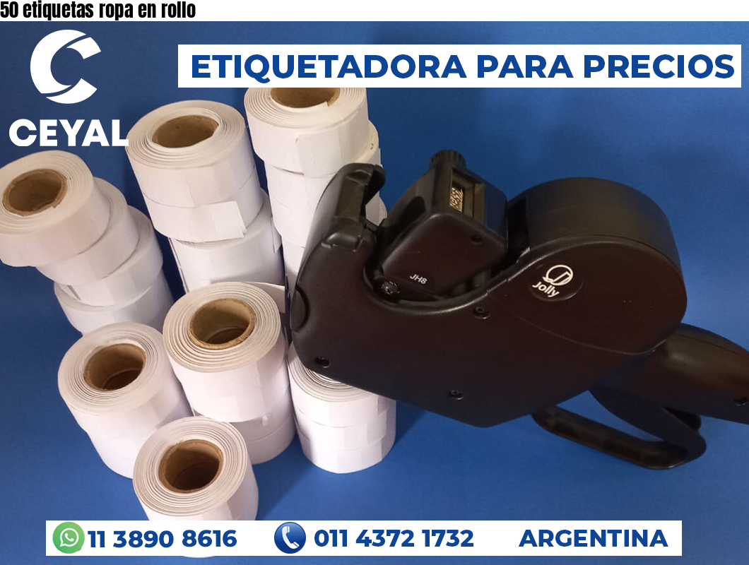 50 etiquetas ropa en rollo