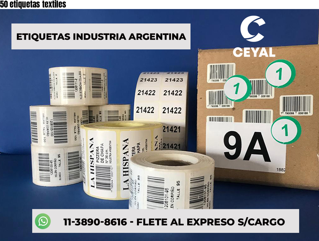 50 etiquetas textiles