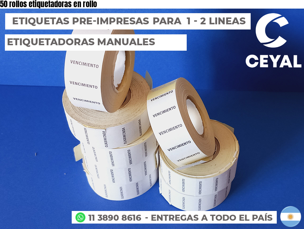 50 rollos etiquetadoras en rollo