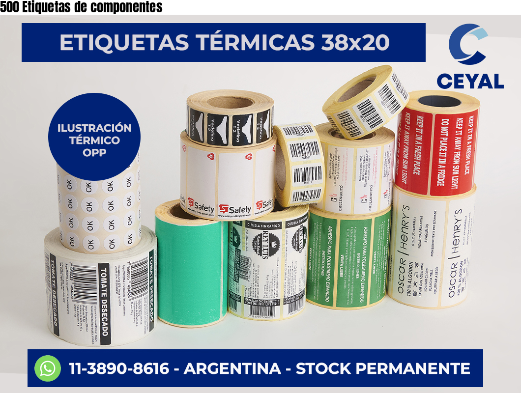 500 Etiquetas de componentes