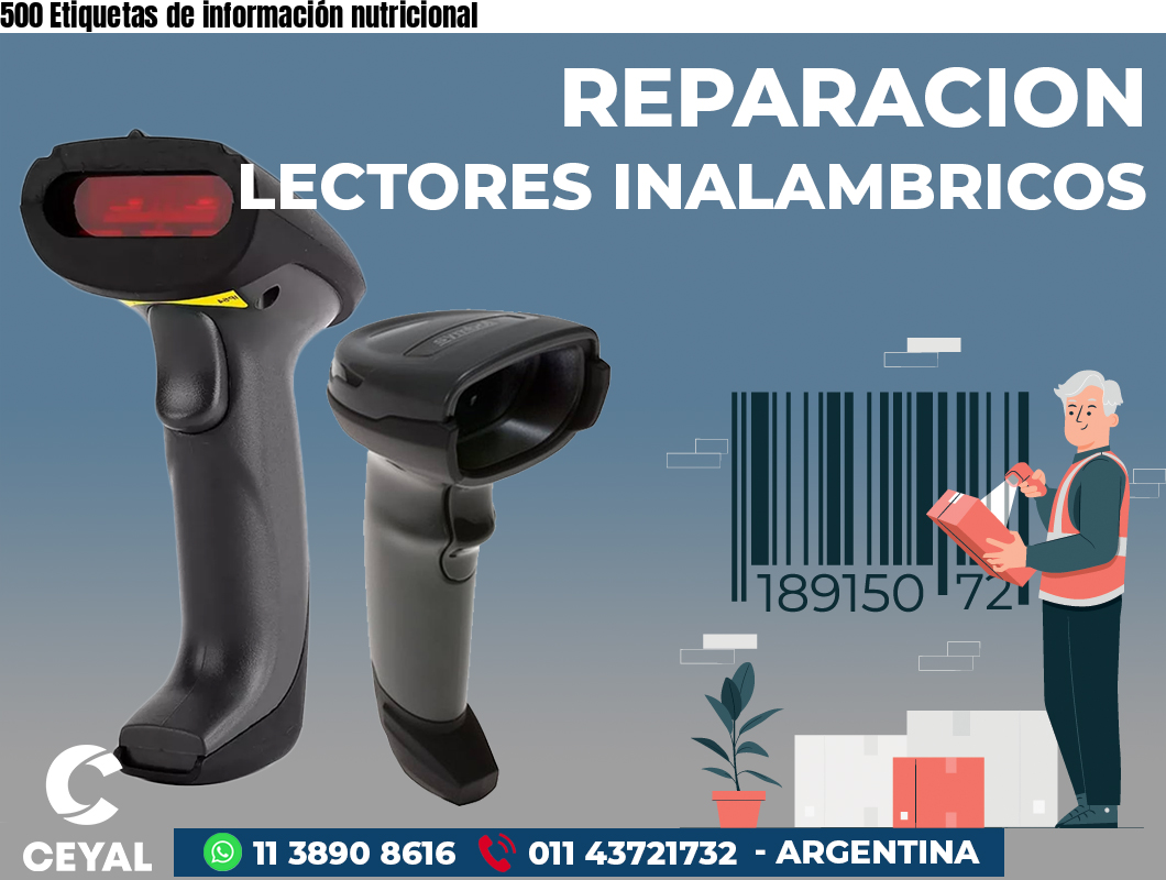 500 Etiquetas de información nutricional