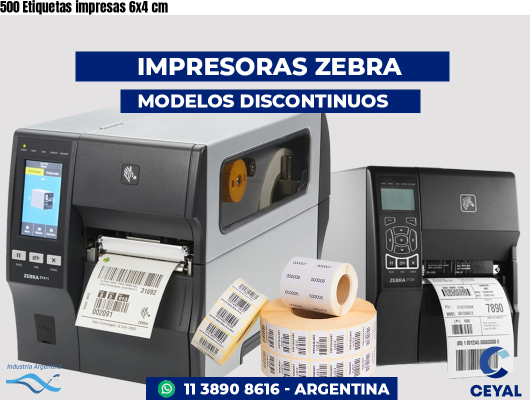 500 Etiquetas impresas 6x4 cm