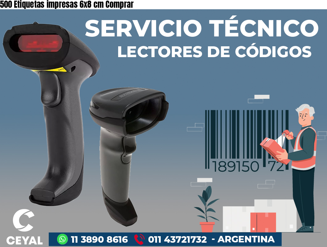 500 Etiquetas impresas 6x8 cm Comprar