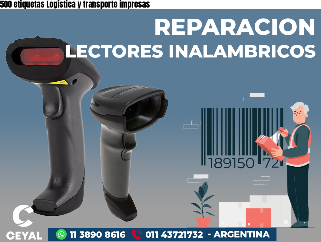 500 etiquetas Logística y transporte impresas