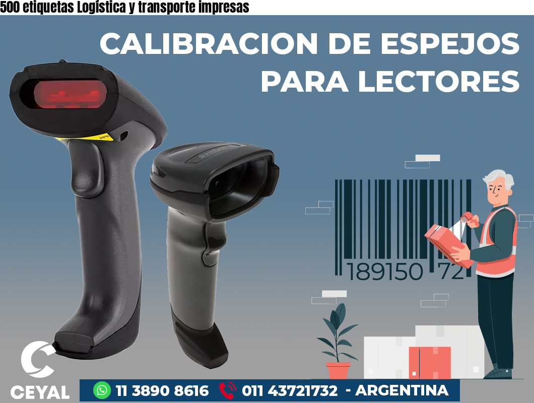 500 etiquetas Logística y transporte impresas