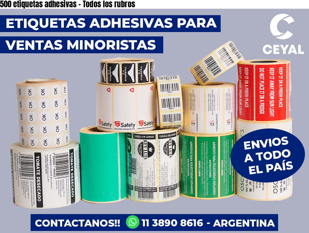 500 etiquetas adhesivas - Todos los rubros