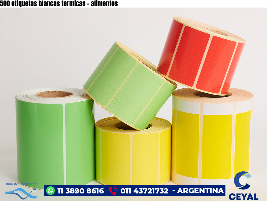 500 etiquetas blancas termicas – alimentos