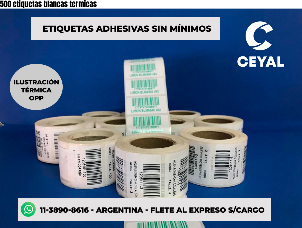 500 etiquetas blancas termicas