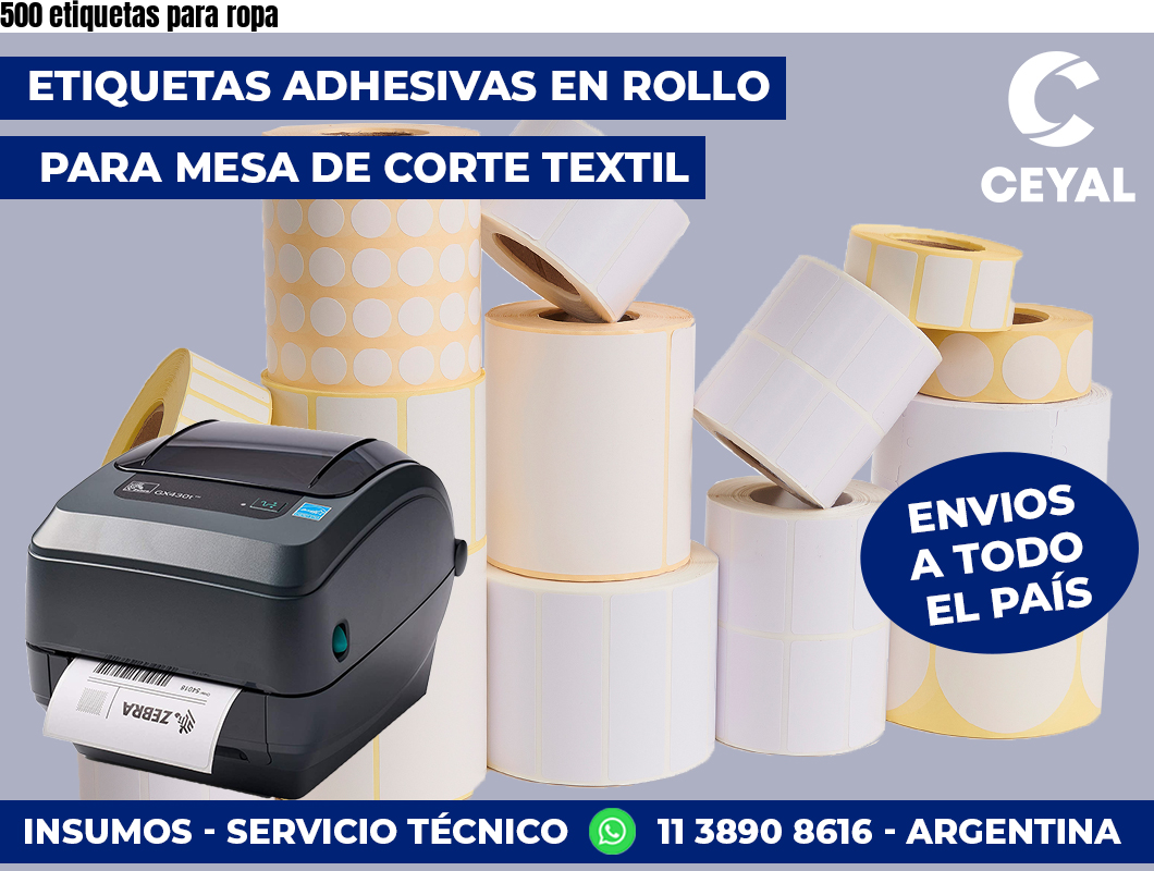500 etiquetas para ropa