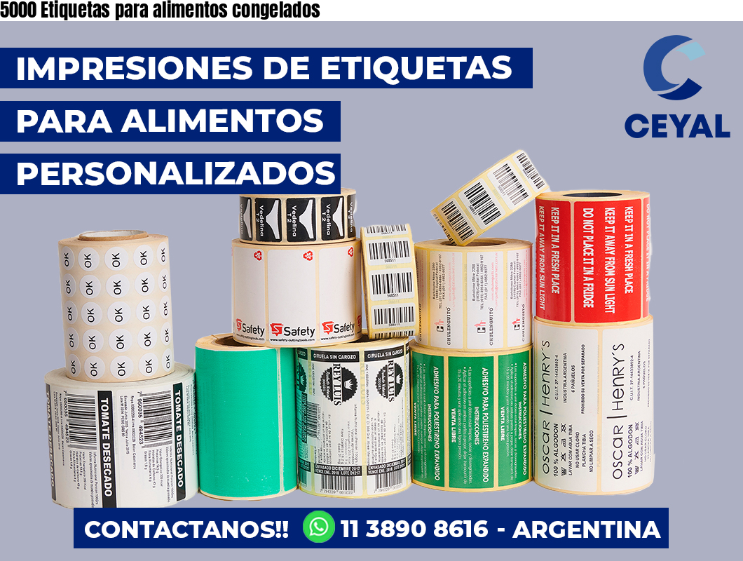 5000 Etiquetas para alimentos congelados