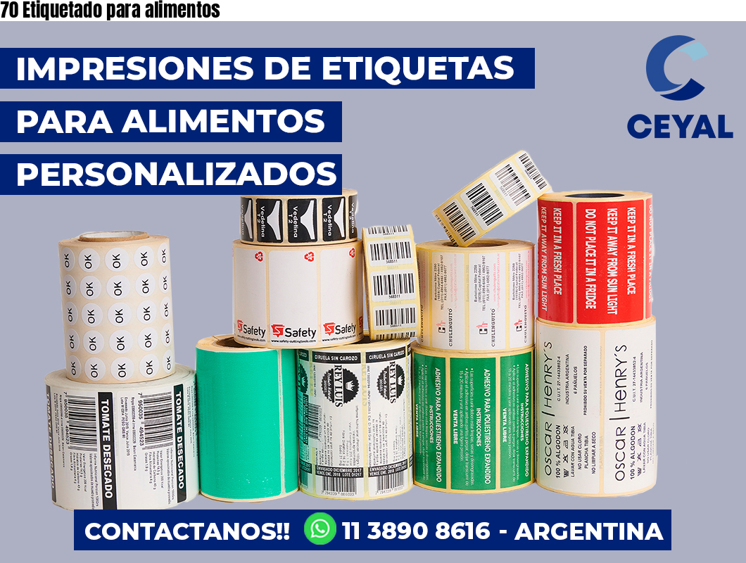 70 Etiquetado para alimentos