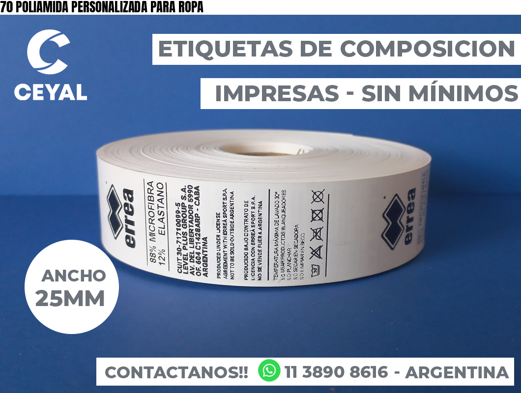 70 POLIAMIDA PERSONALIZADA PARA ROPA