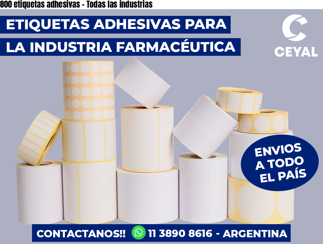 800 etiquetas adhesivas – Todas las industrias