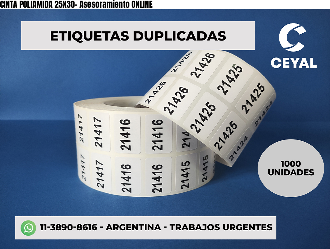 CINTA POLIAMIDA 25X30- Asesoramiento ONLINE