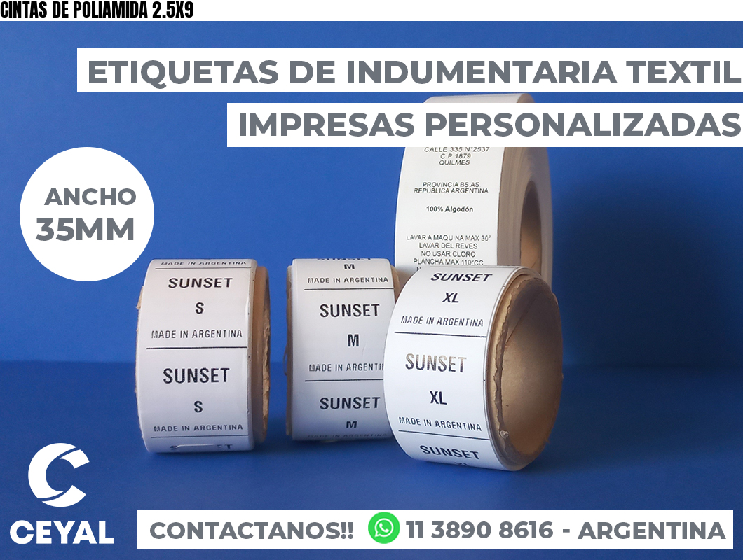 CINTAS DE POLIAMIDA 2.5X9