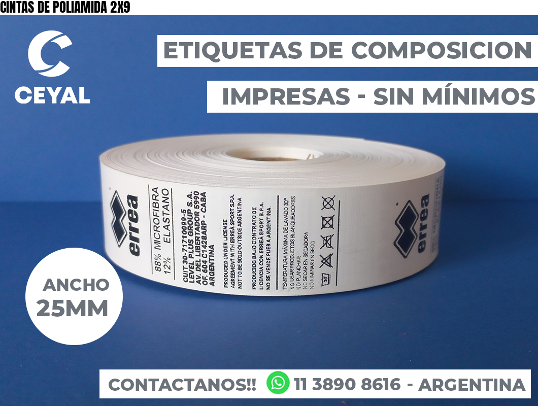 CINTAS DE POLIAMIDA 2X9