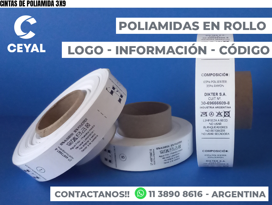 CINTAS DE POLIAMIDA 3X9