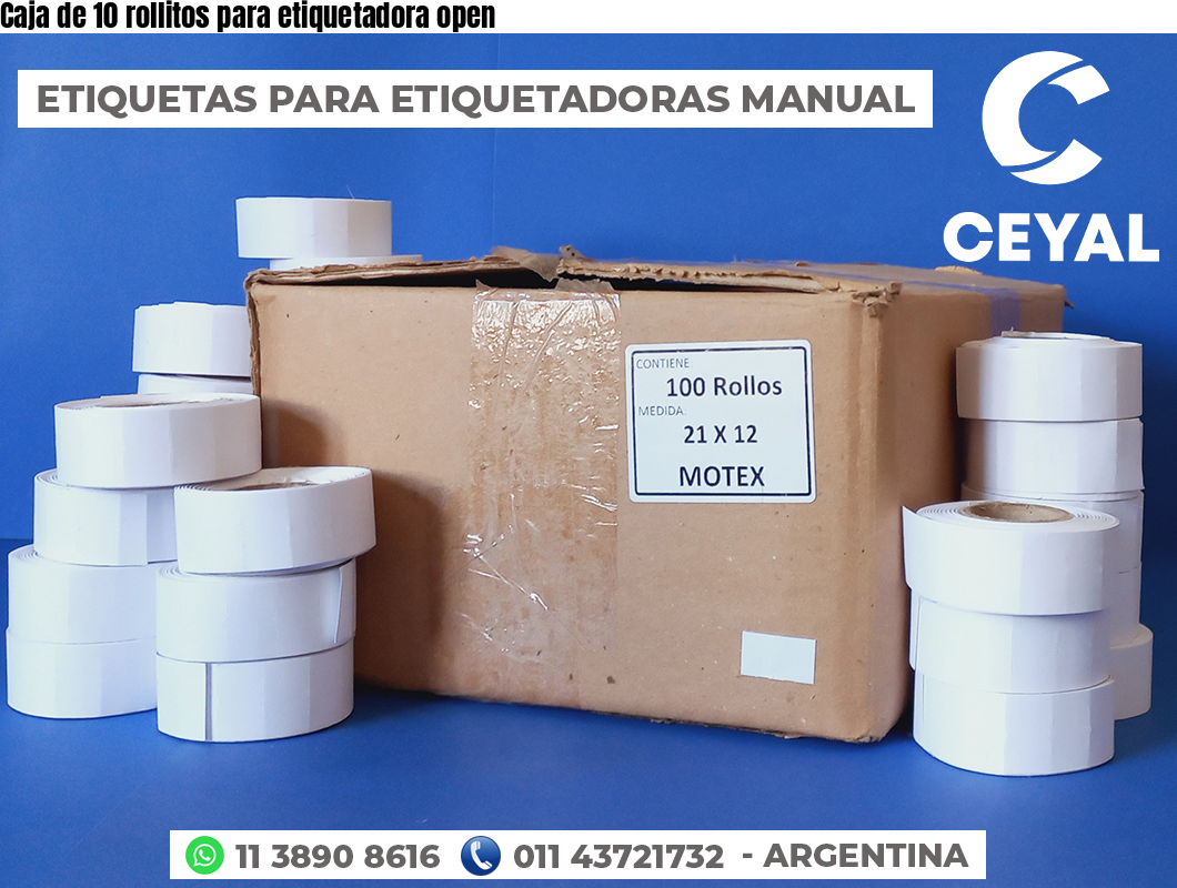 Caja de 10 rollitos para etiquetadora open