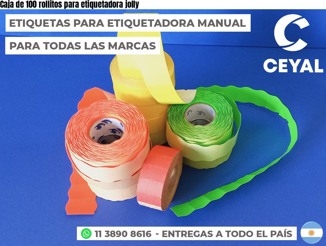 Caja de 100 rollitos para etiquetadora jolly
