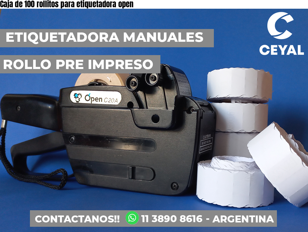Caja de 100 rollitos para etiquetadora open