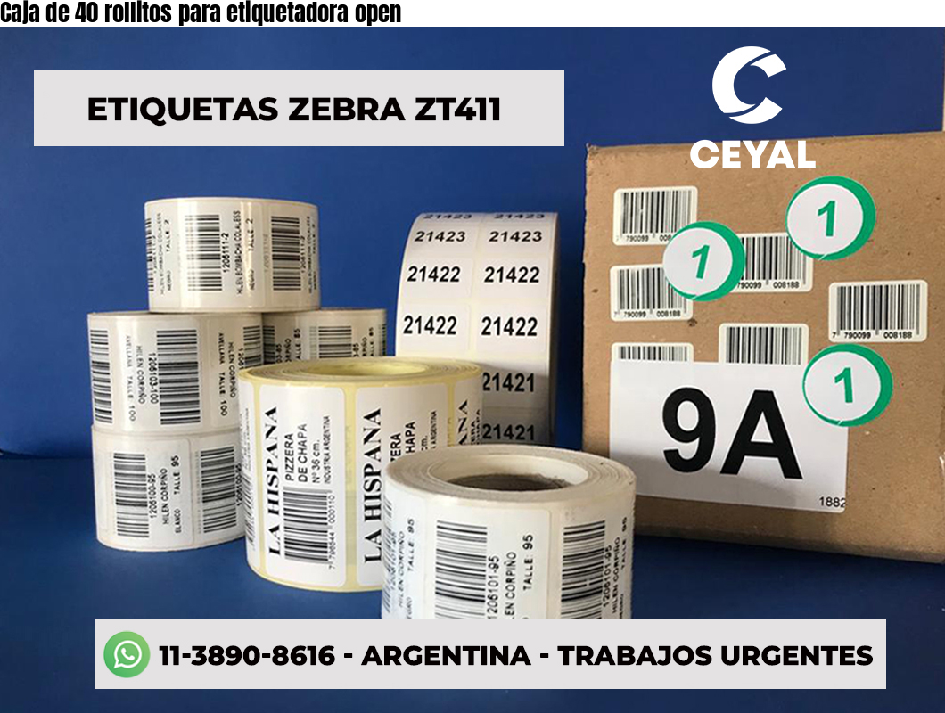 Caja de 40 rollitos para etiquetadora open