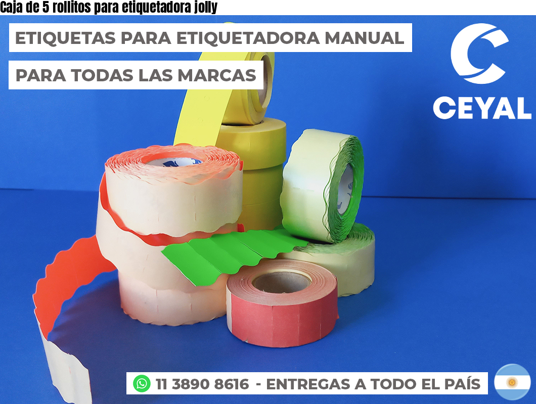 Caja de 5 rollitos para etiquetadora jolly