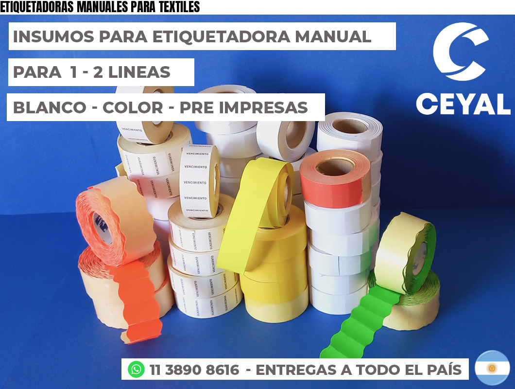 ETIQUETADORAS MANUALES PARA TEXTILES